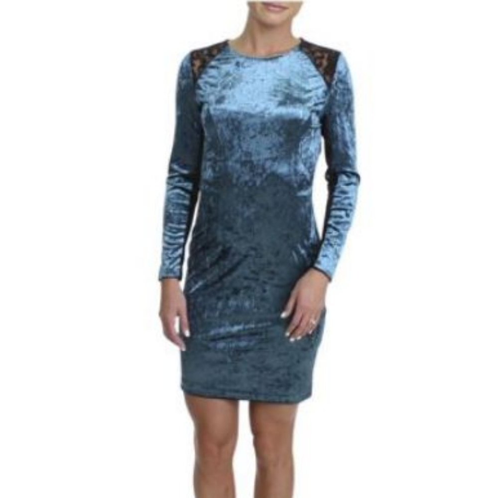 Juicy Couture Black Label Crushed Velvet & Lace Dr